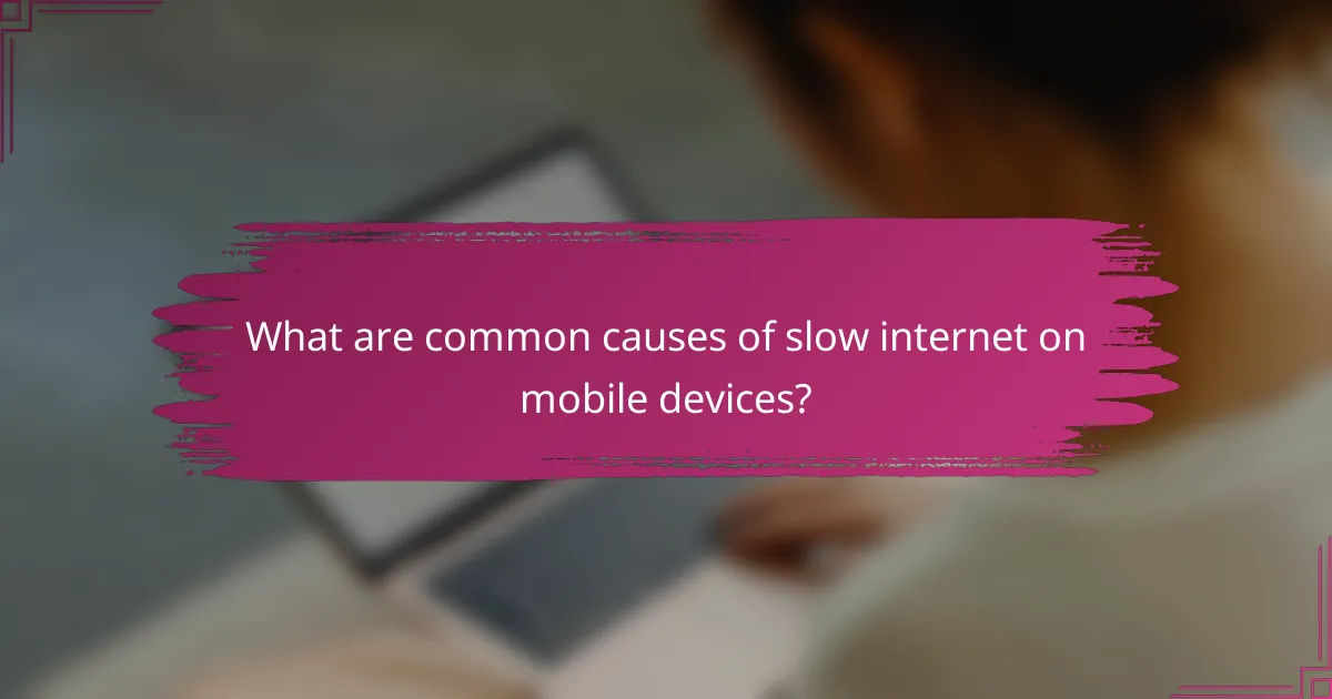 What are common causes of slow internet on mobile devices?