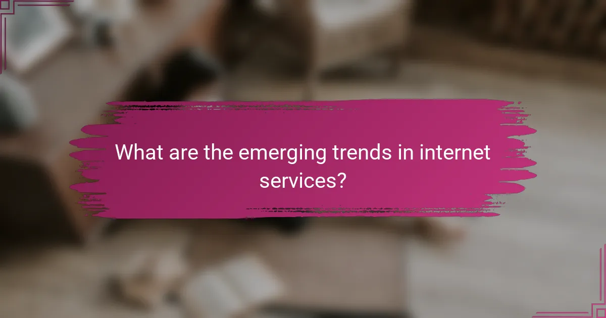 What are the emerging trends in internet services?