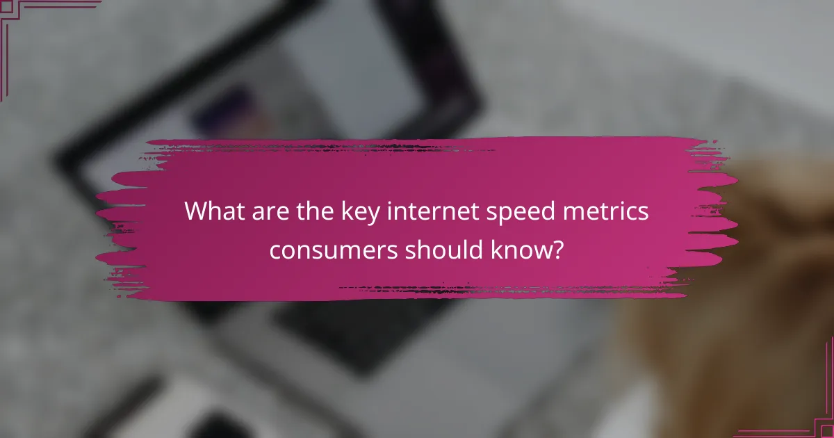 What are the key internet speed metrics consumers should know?