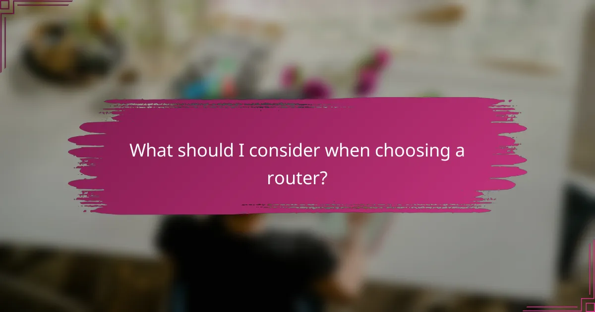 What should I consider when choosing a router?